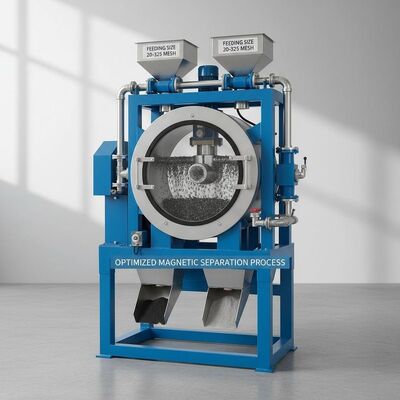 Équipement de séparateur magnétique à circulation continue avec une taille d'alimentation de 20-325 mesh et un processus de séparation magnétique optimisé