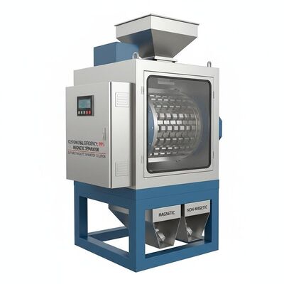 Séparateur magnétique à sec personnalisable avec une efficacité de séparation allant jusqu'à 99 %, solution de séparation magnétique adaptée