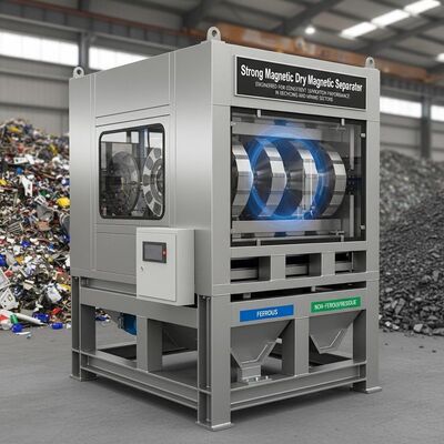 Separateur magnétique sec magnétique fort conçu pour des performances de séparation constantes dans les secteurs du recyclage et de l'exploitation minière