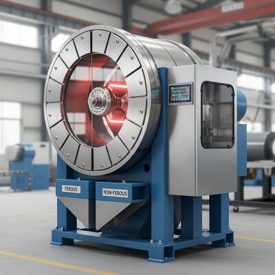 Séparateur magnétique sec circulaire doté d'une forte intensité de champ magnétique et d'une efficacité de séparation allant jusqu'à 99 %, adapté à l'industrie