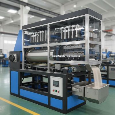 Efficacité de séparation jusqu'à 99 % Séparateur magnétique à sec avec une forte intensité de champ magnétique et des caractéristiques personnalisables