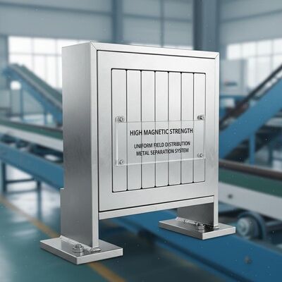 Séparateur magnétique à plaque de haute intensité magnétique avec distribution uniforme du champ magnétique assurant la séparation des métaux dans l'industrie