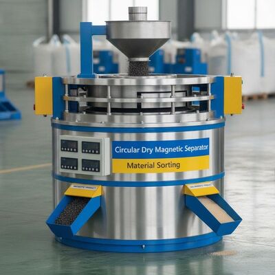 Forteur du champ magnétique jusqu'à 15000 Gauss Separateur magnétique sec circulaire doté d'une efficacité de séparation allant jusqu'à 99% pour le tri des matériaux