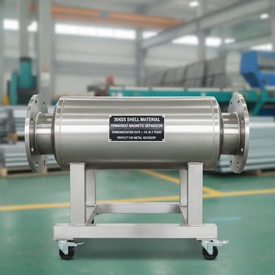 Matériau de la coque 304SS Séparateur magnétique permanent garantissant un taux de démagnétisation ne dépassant pas 5 % en 3 ans, parfait pour la récupération des métaux