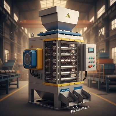 Intensité magnétique de fond 10000-15000Gauss Extracteur de particules magnétiques conçu pour le traitement du charbon et la séparation des matériaux