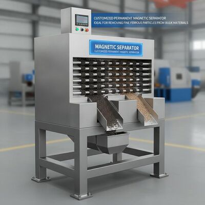 Séparateur magnétique Séparateur magnétique permanent personnalisé idéal pour éliminer les fines particules ferreuses des matériaux en vrac